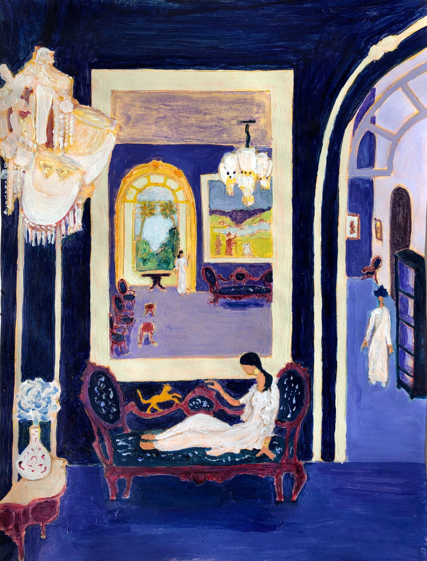 Indian Life - Goa, Blue Room with Mirror