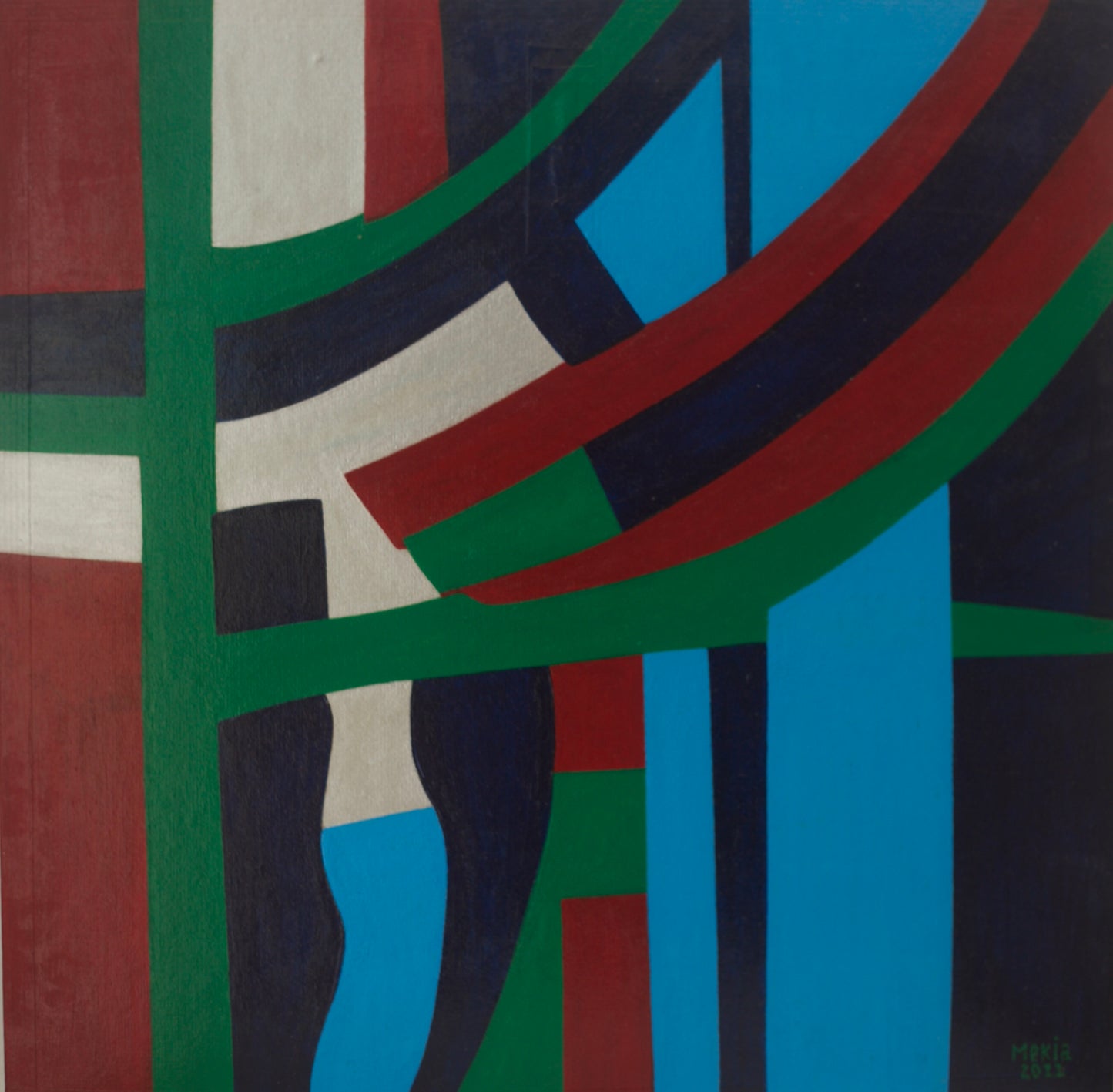 Green stained glass window