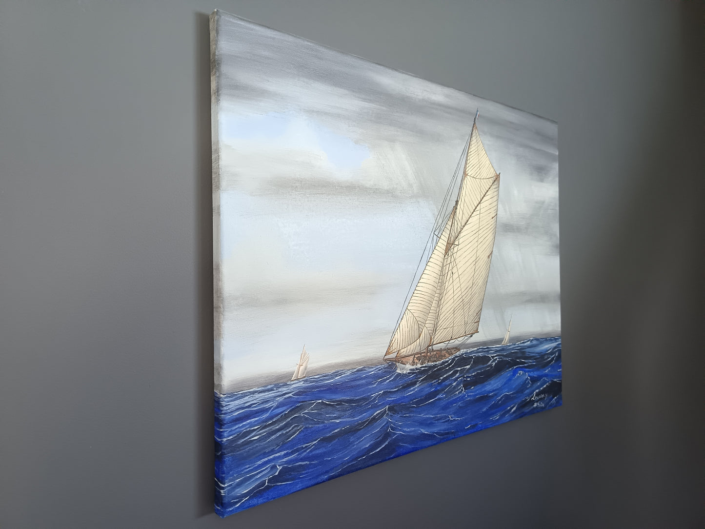 Voilier début du XXe par temps pluvieux