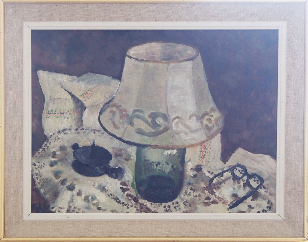 Bodegón con tarro de cerezas