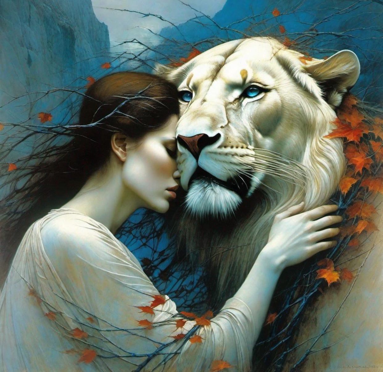 Woman with lion 2