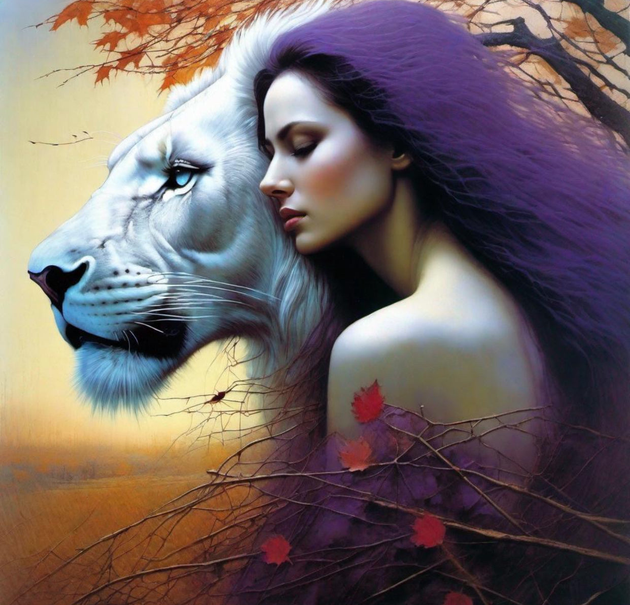 Woman with lion 6
