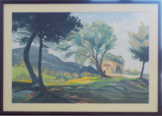 Arbres et chapelle, Bouches-du-Rhône