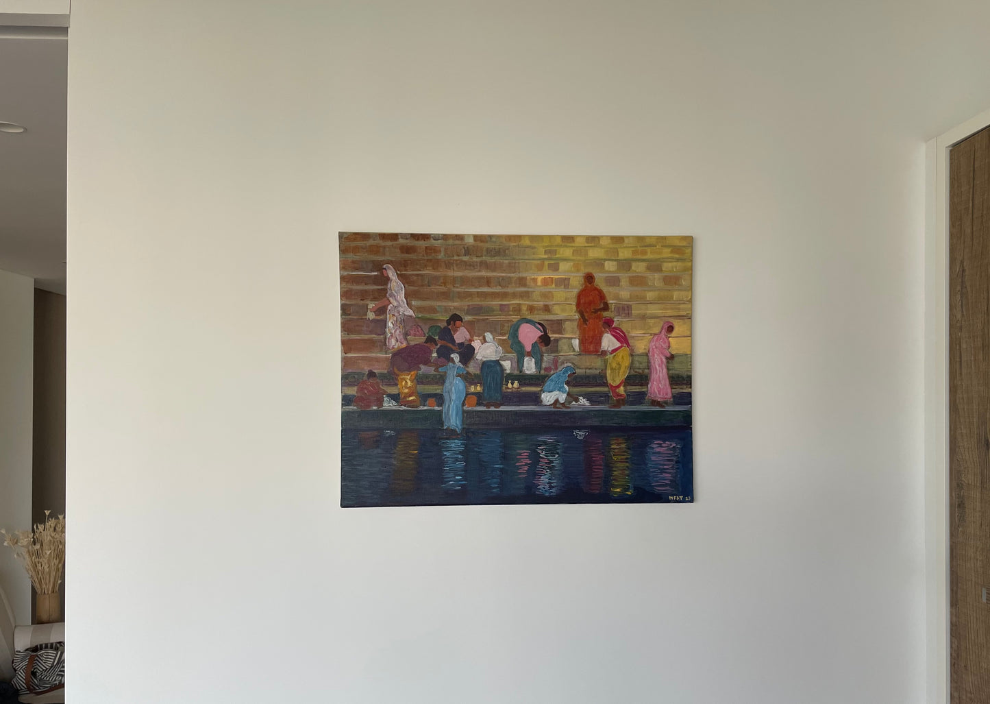 Vie indienne - Bénarès, lavandières sur les ghats