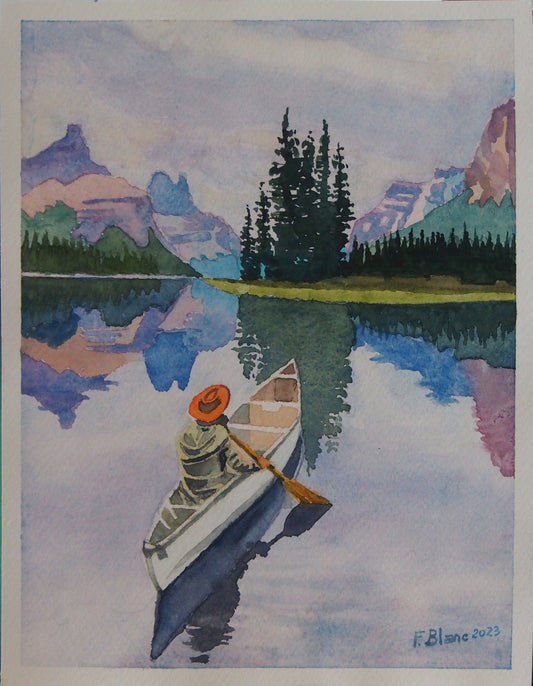 Canoeing on a lake