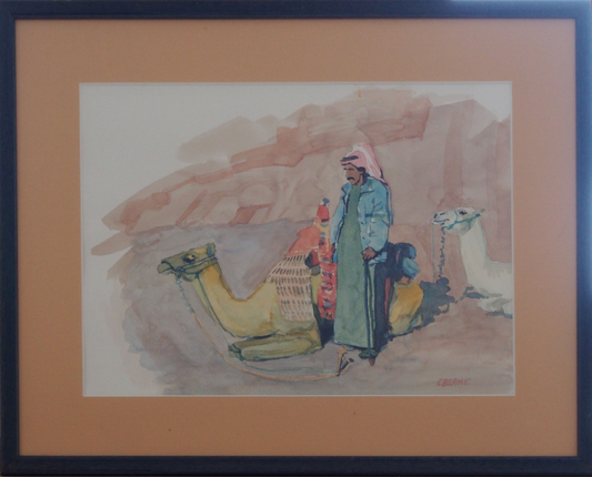Dromedaries and Jordanian caravaner 