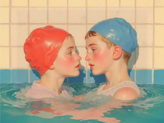 Sister and brother at Pool