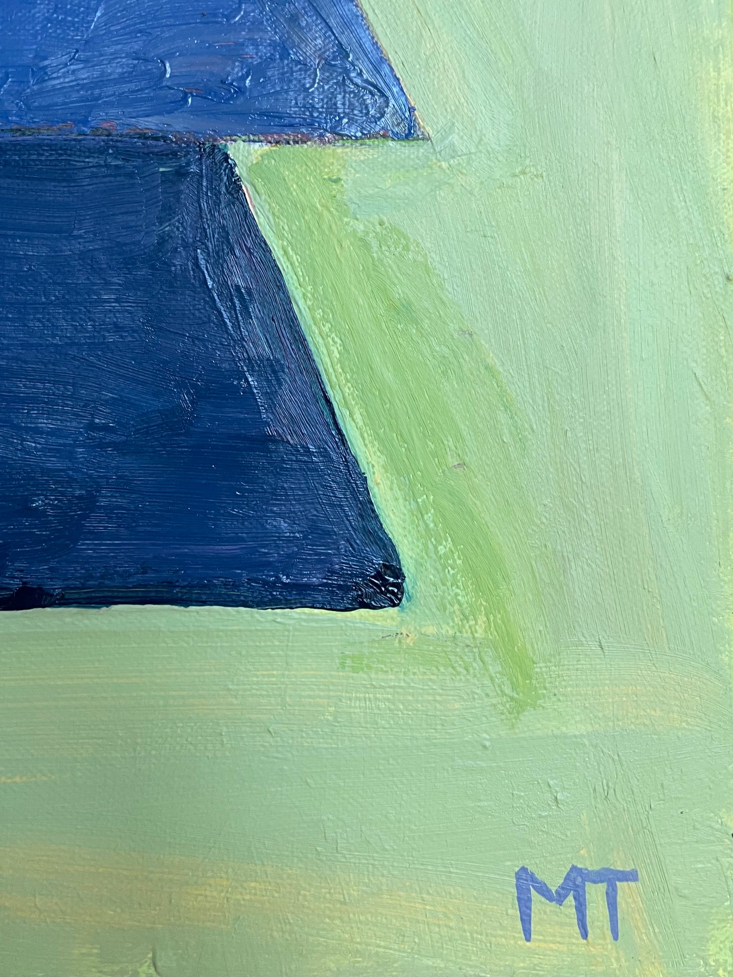 Musique - Sitariste en bleu sur fond vert, style cubiste